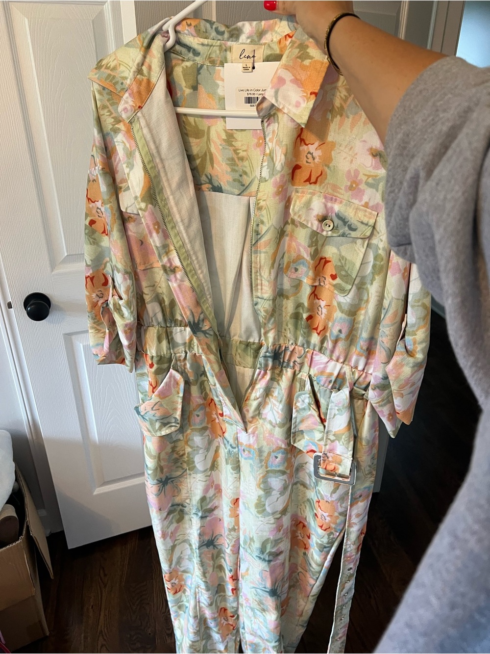 Lena Pastel Floral Jumpsuit in Mint, Pink & Peach